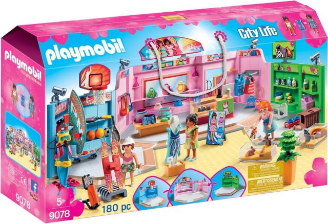 PASEO COMERCIAL CON 3 TIENDAS PLAYMOBIL