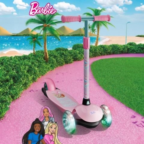 PATINETE BARBIE 3 RUEDAS CON LUCES LED DEQUBE