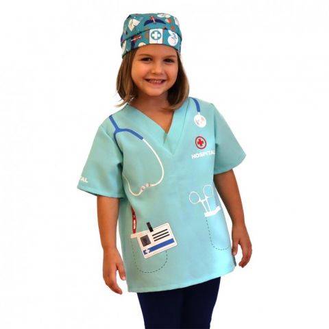 DISFRAZ DE CIRUJANO CON GORRO UNISEX