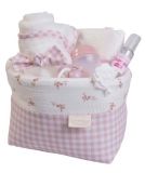 CANASTILLA DE TELA FLORES Y VICHY  ANTONIO JUAN