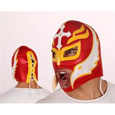 MASCARA LUCHA LIBRE ROJA/BLANCA