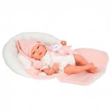 REBORN ARIEL 40 CM C/MANTA ROSA Y PELUCHE ARIAS