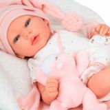 REBORN ARIEL 40 CM C/MANTA ROSA Y PELUCHE ARIAS