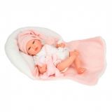 REBORN ARIEL 40 CM C/MANTA ROSA Y PELUCHE ARIAS