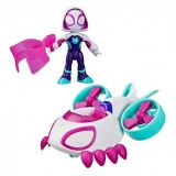 FIGURA GHOST SPIDER Y HELICÓPTERO SPIDEY HASBRO