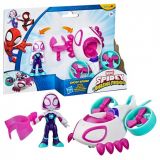 FIGURA GHOST SPIDER Y HELICÓPTERO SPIDEY HASBRO