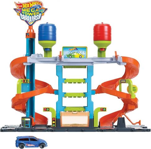 MEGA TORRE LAVADO DE COCHES HOT WHEELS MATTEL