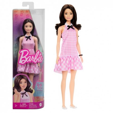 BARBIE FASHIONISTA VESTIDO CUADROS ROSAS MATTEL
