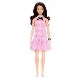 BARBIE FASHIONISTA VESTIDO CUADROS ROSAS MATTEL