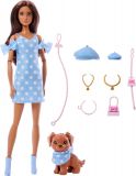 BARBIE TWINNING LOOKS MORENA CON PERRO MATTEL