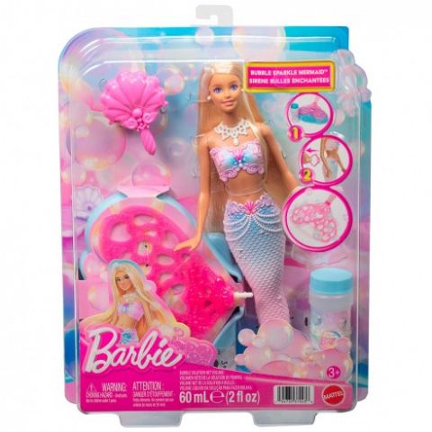 BARBIE SIRENA POMPAS DE JABÓN FANTASÍA MATTEL