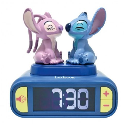 RELOJ DESPERTADOR STITCH Y ANGEL LEXIBOOK