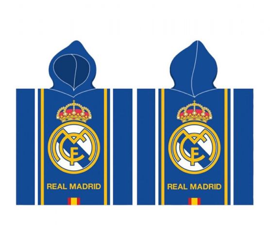 PONCHO PLAYA REAL MADRID 55X110 CM ALGODÓN NEW IMP